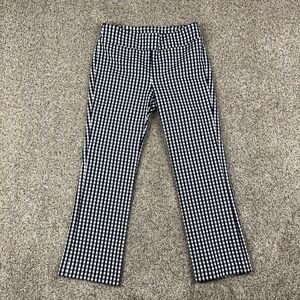 J. McLaughlin Navy and White Checkered Cropped Pants